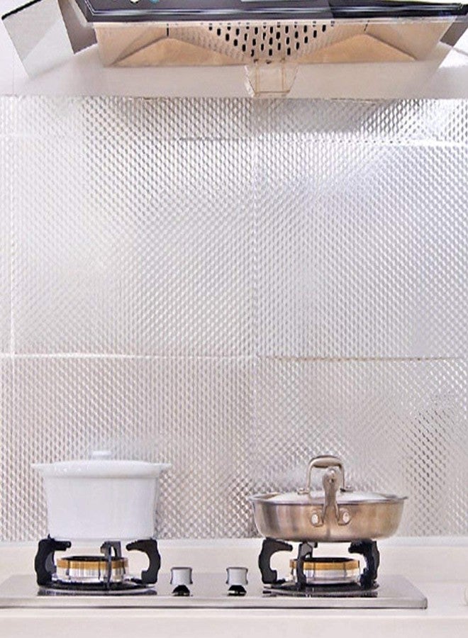 Roktry Kitchen Wallpaper Self Adhesive Oil Proof Waterproof Stickers Foil Silver Contact Paper Peel and Stick Wallpaper for Kitchen Wall Backsplash Adhesive Shelf Liners - Image 5